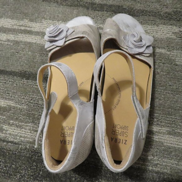 ZIERA Super Support Delta Silver Leaf Rose Comfort Orthotic Sandals Size US 12.5 - Picture 10 of 12